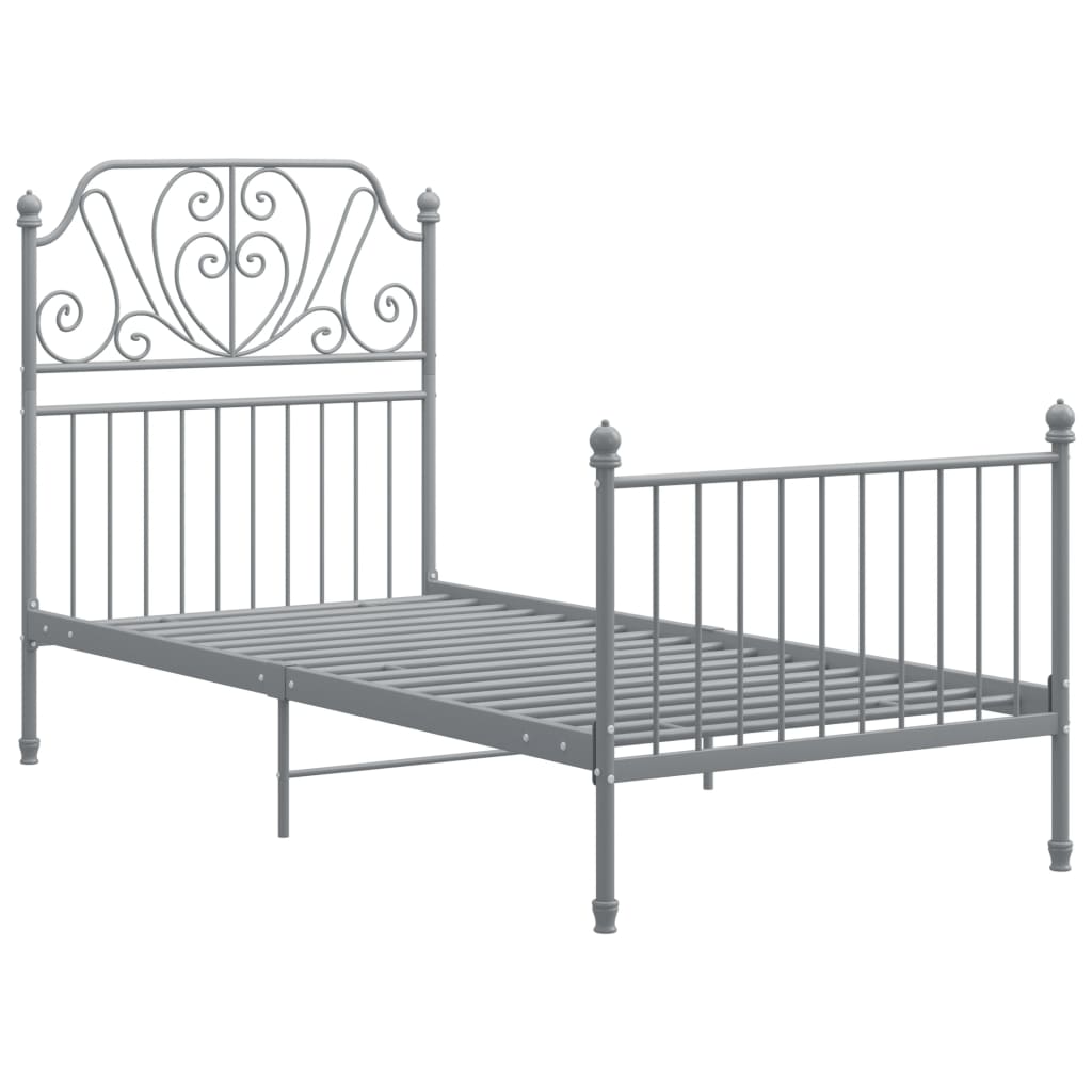 Bedframe Metaal 100 x 200 cm Grijs