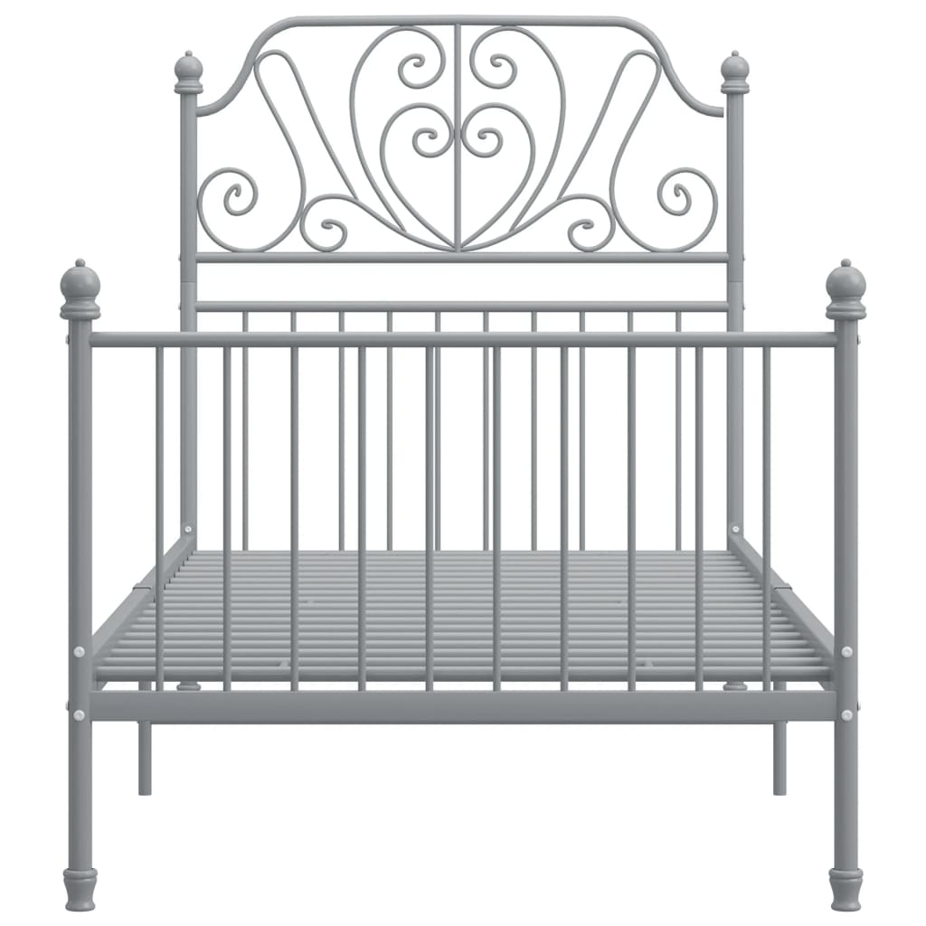 Bedframe Metaal 100 x 200 cm Grijs