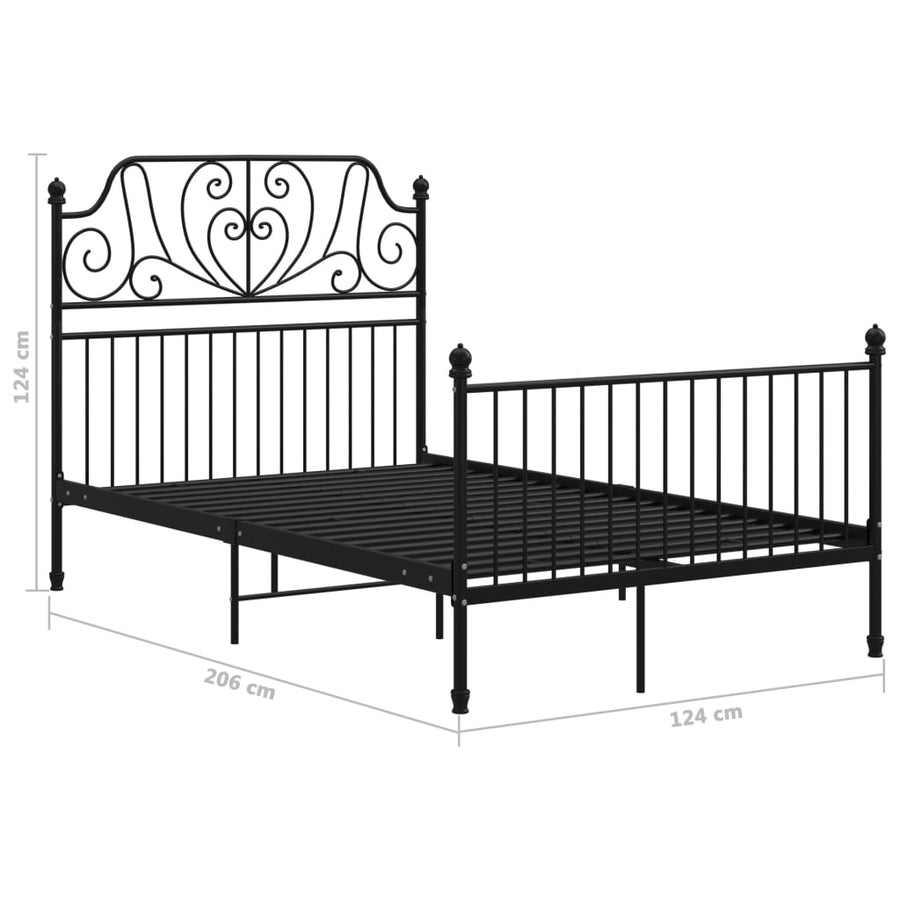 Bedframe Metaal 120 x 200 cm Zwart