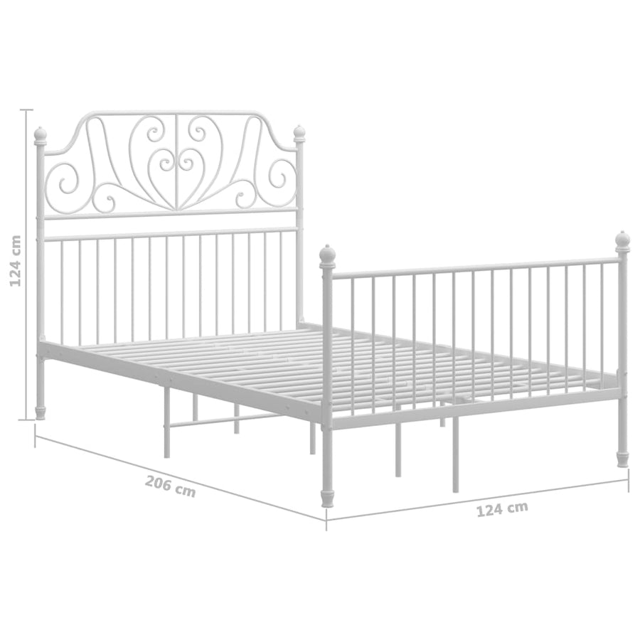 Bedframe Metaal 120 x 200 cm Wit