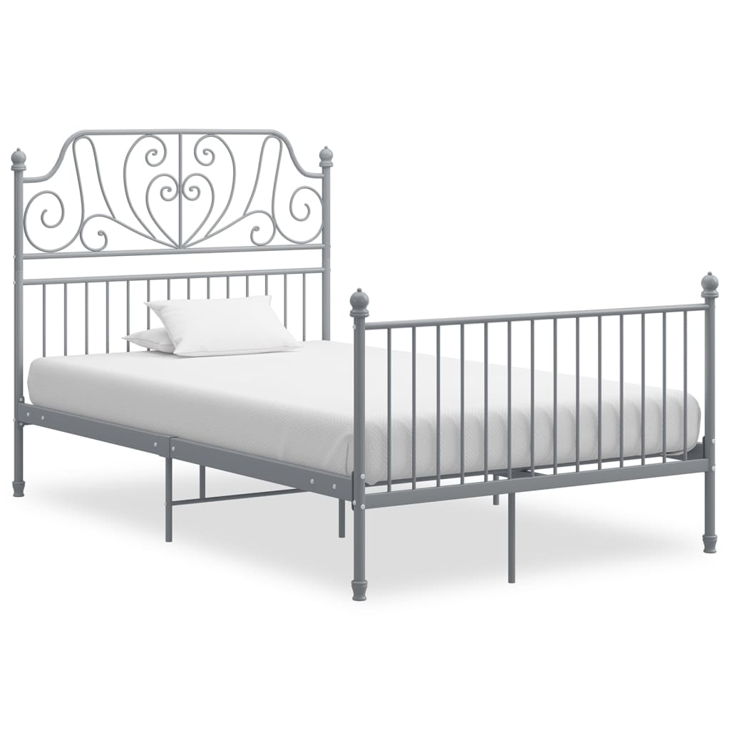 Bedframe Metaal 120 x 200 cm Grijs