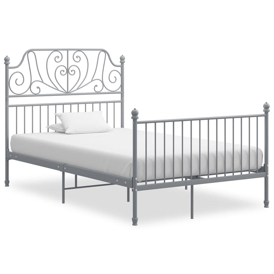 Bedframe Metaal 120 x 200 cm Grijs