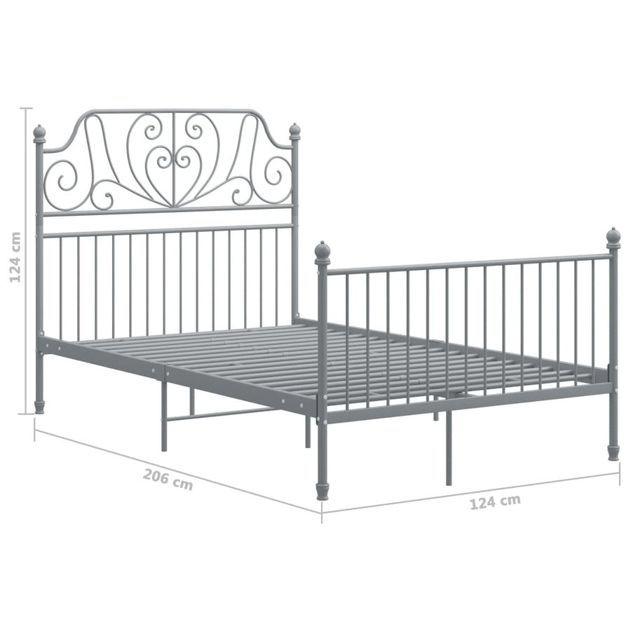 Bedframe Metaal 120 x 200 cm Grijs