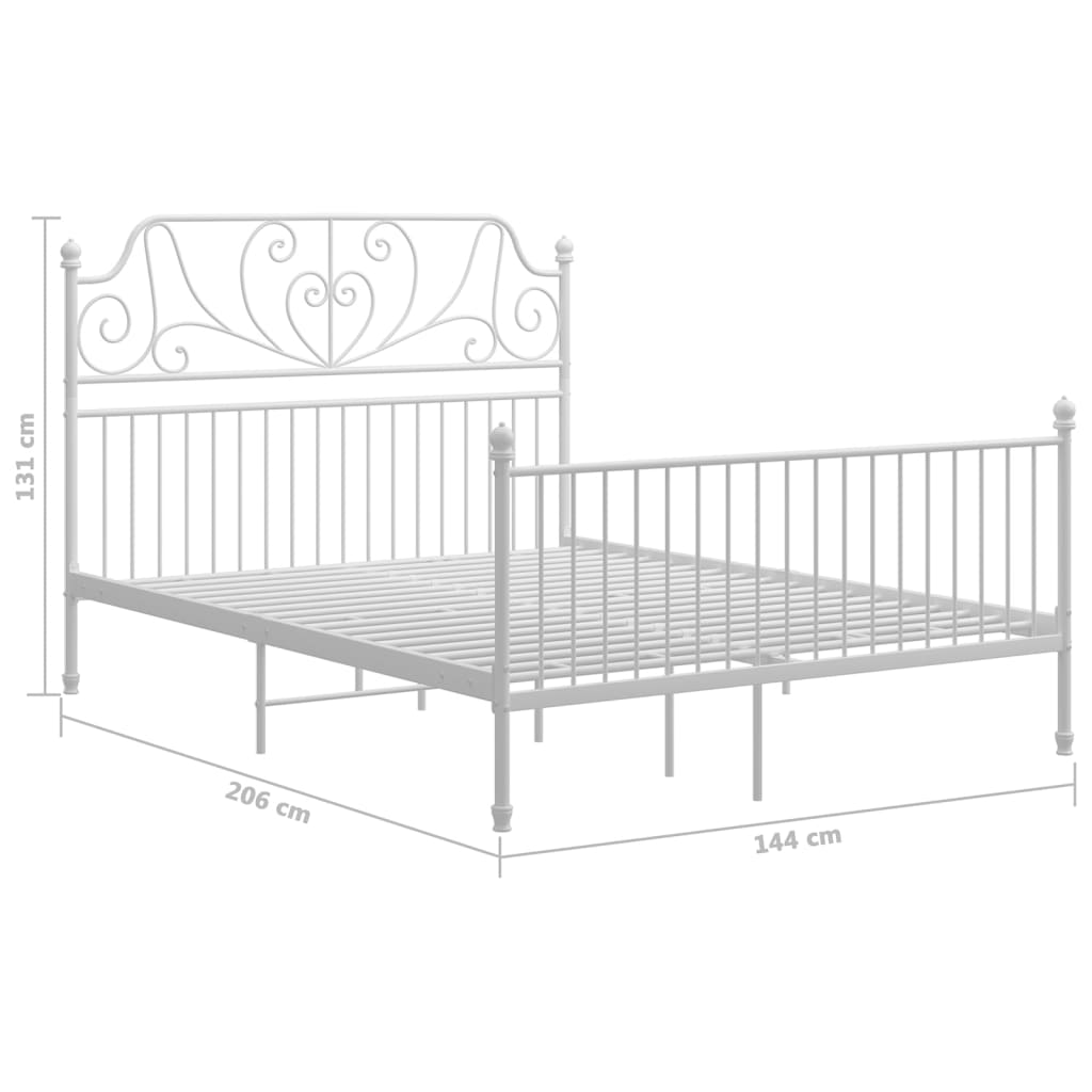Bedframe Metaal 140 x 200 cm Wit
