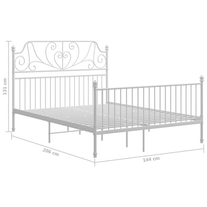 Bedframe Metaal 140 x 200 cm Wit