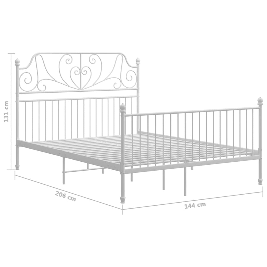 Bedframe Metaal 140 x 200 cm Wit