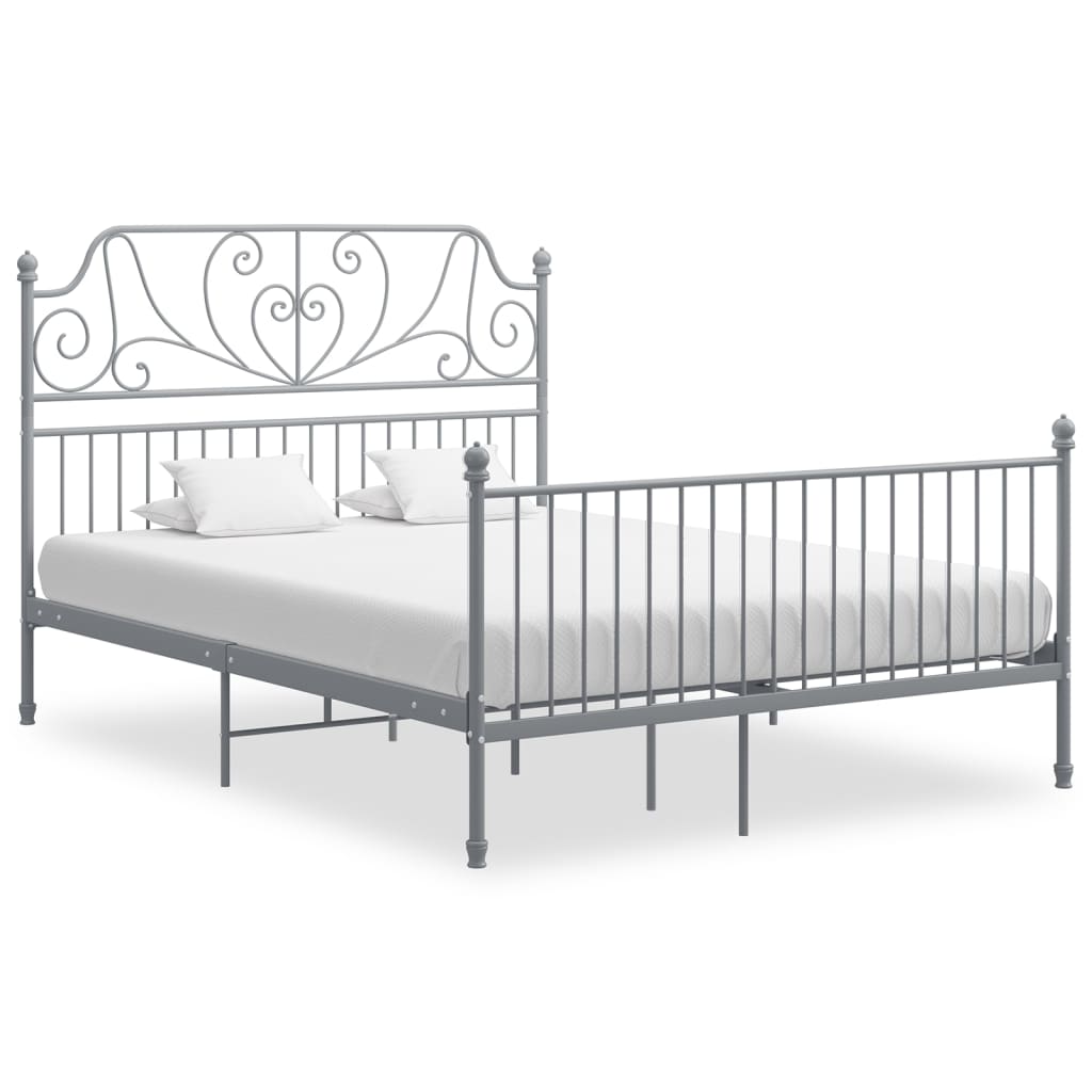 Bedframe Metaal 140 x 200 cm Grijs