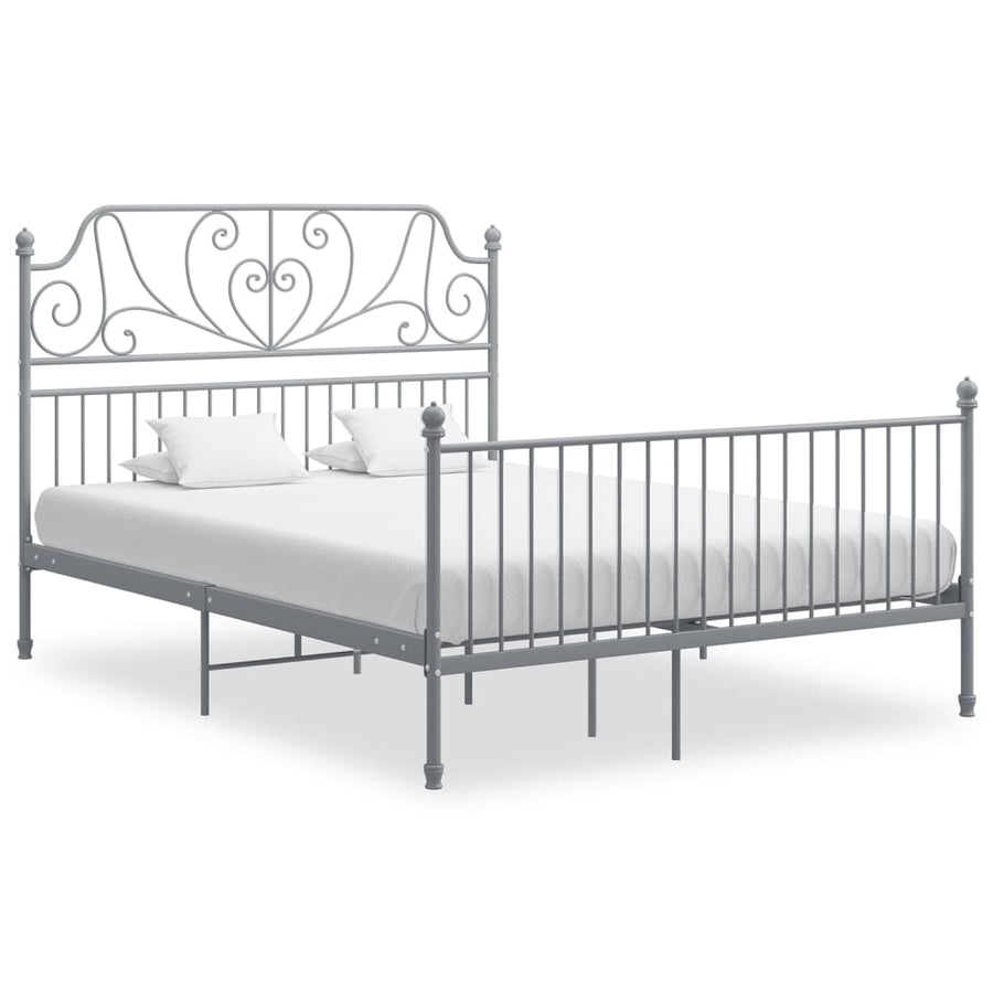 Bedframe Metaal 140 x 200 cm Grijs