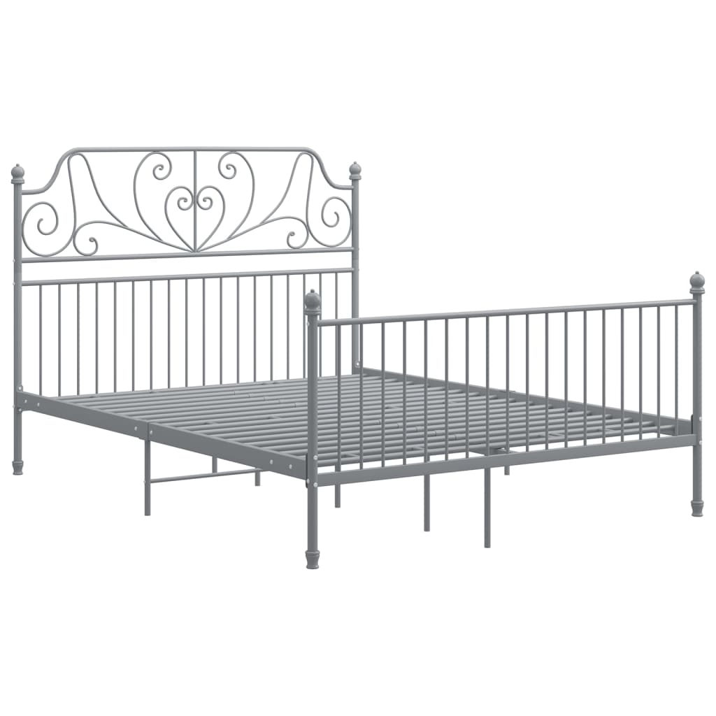 Bedframe Metaal 140 x 200 cm Grijs