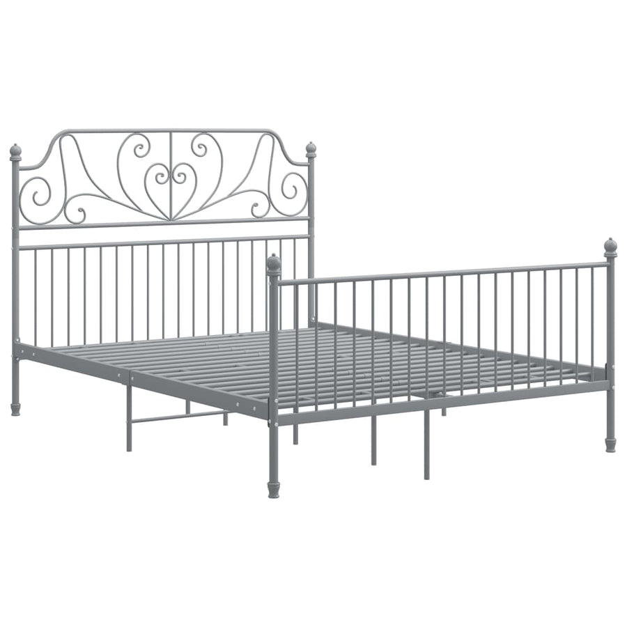 Bedframe Metaal 140 x 200 cm Grijs