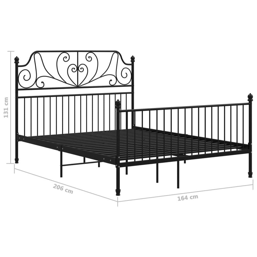 Bedframe Metaal 160 x 200 cm Zwart