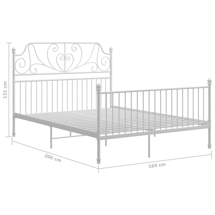 Bedframe Metaal 160 x 200 cm Wit
