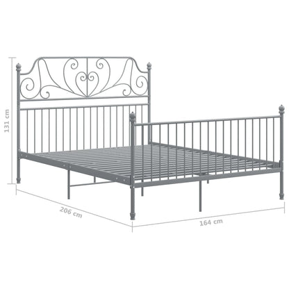 Bedframe Metaal 160 x 200 cm Grijs
