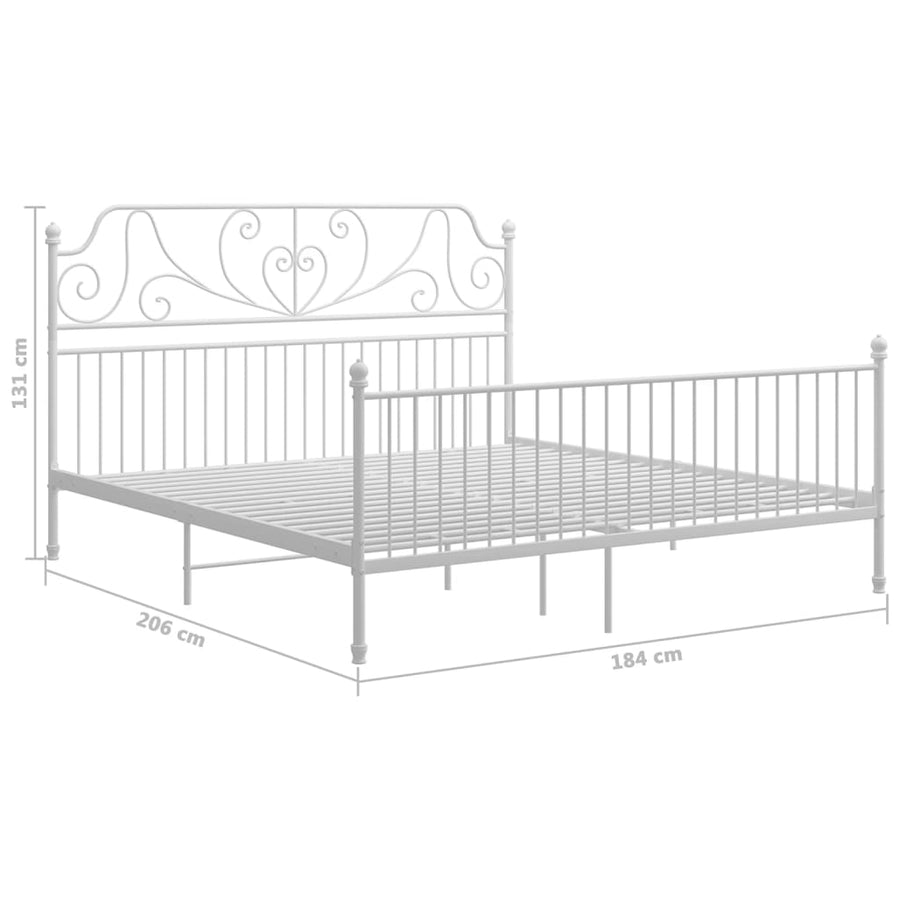 Bedframe Metaal 180 x 200 cm Wit