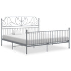 Metal bed frame grey 180x200 cm