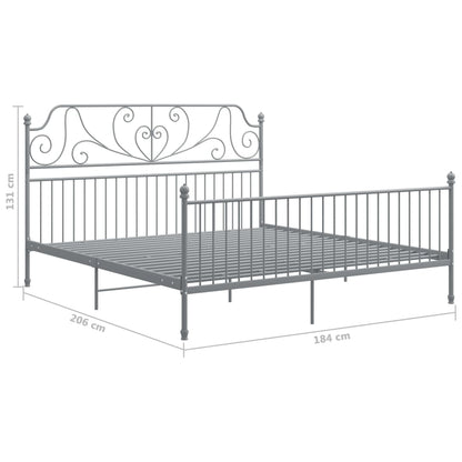 Bedframe Metaal 180 x 200 cm Grijs