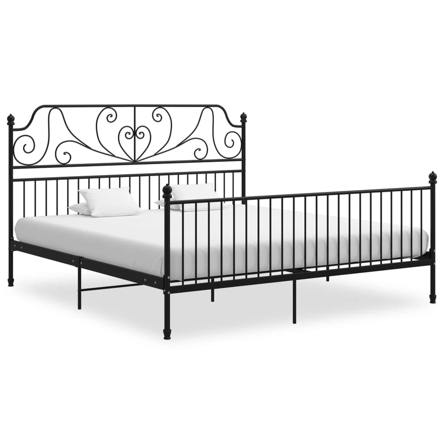 Bedframe Metaal 200 x 200 cm Zwart
