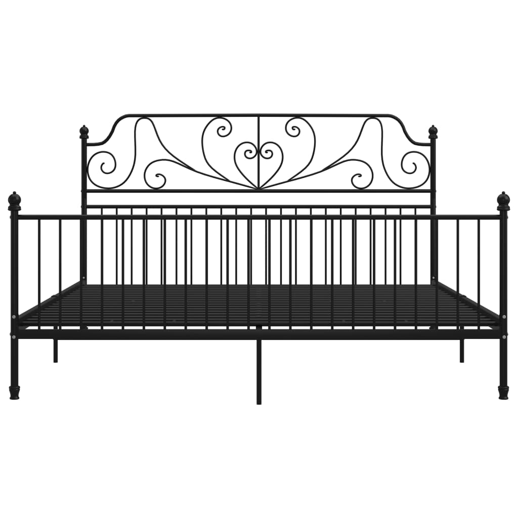 Bedframe Metaal 200 x 200 cm Zwart