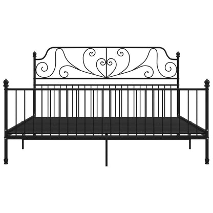 Bedframe Metaal 200 x 200 cm Zwart