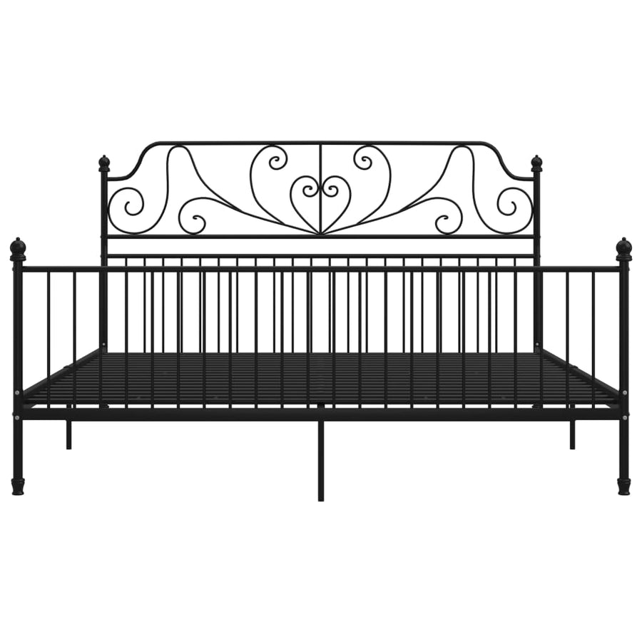Bedframe Metaal 200 x 200 cm Zwart