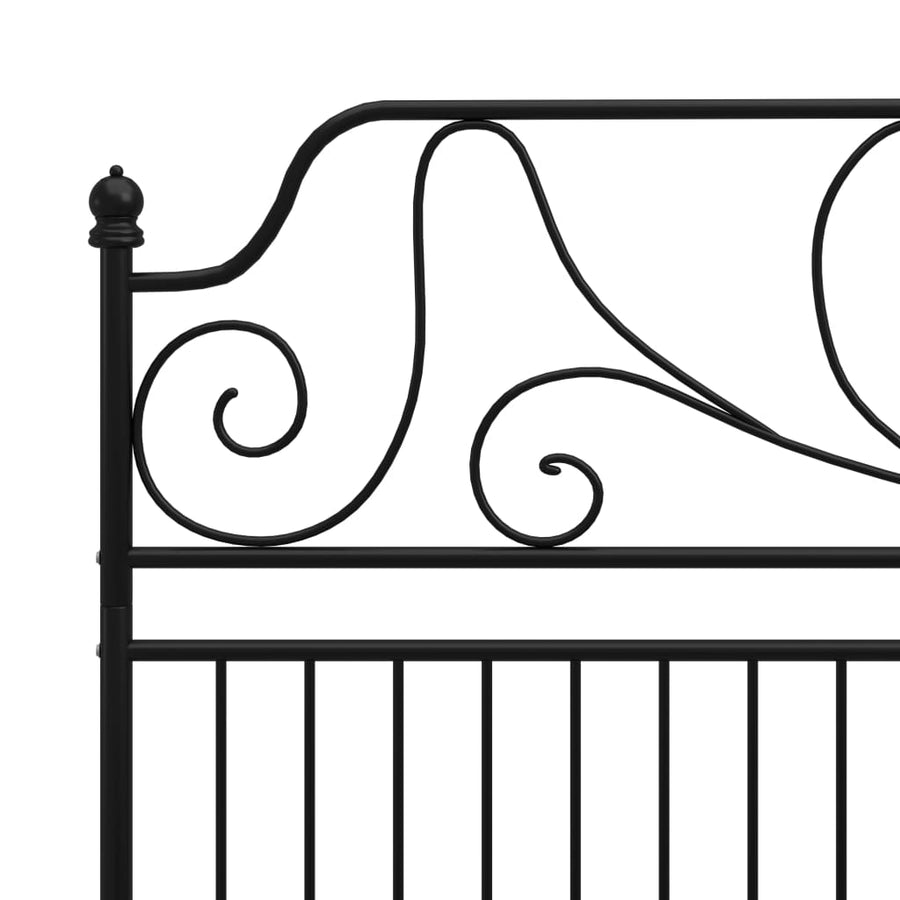 Bedframe Metaal 200 x 200 cm Zwart