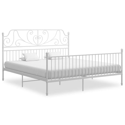 Bedframe Metaal 200 x 200 cm Wit