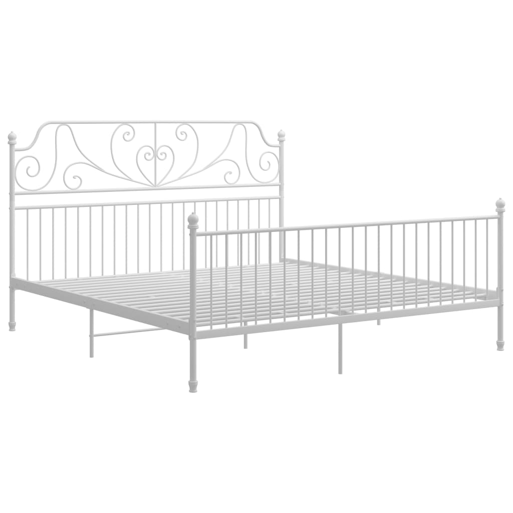 Bedframe Metaal 200 x 200 cm Wit