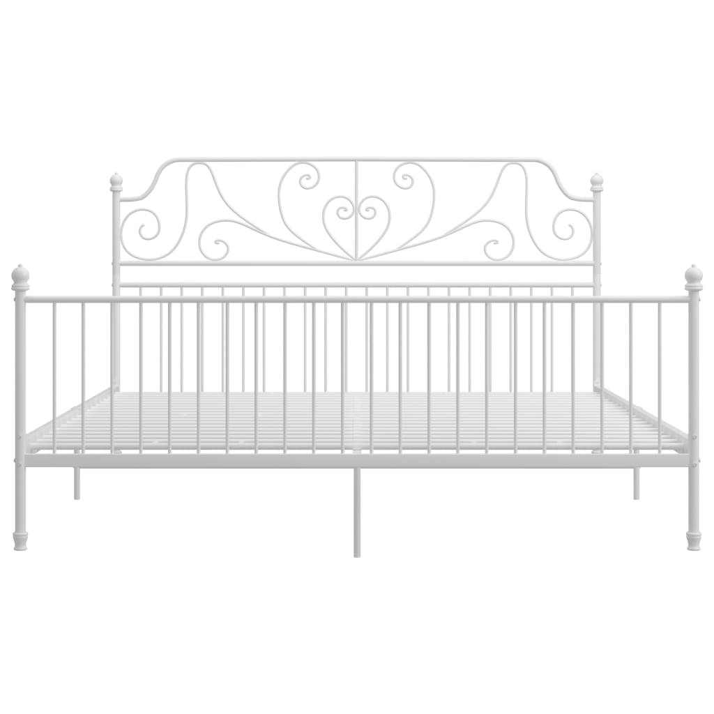 Bedframe Metaal 200 x 200 cm Wit