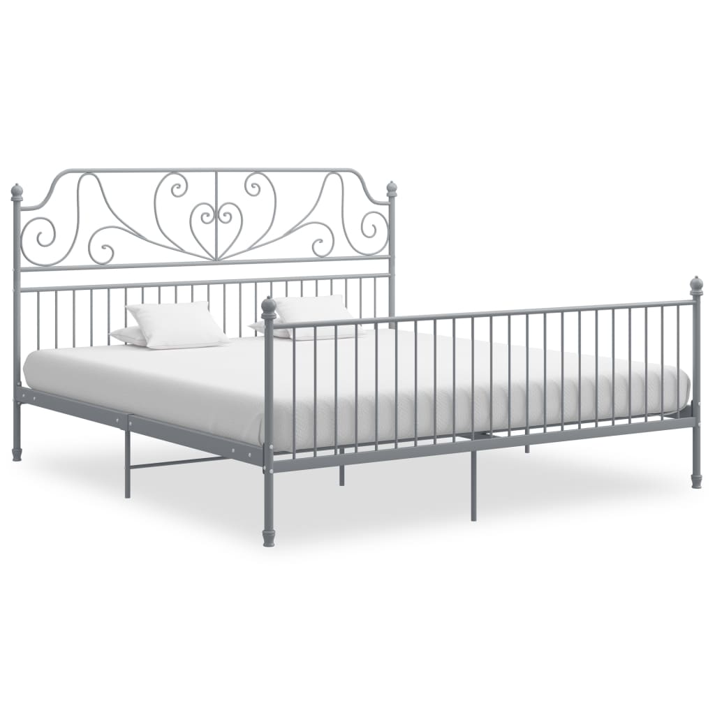 Bedframe Metaal 200 x 200 cm Grijs