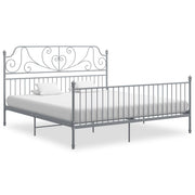 Bedframe metaal grijs 200x200 cm