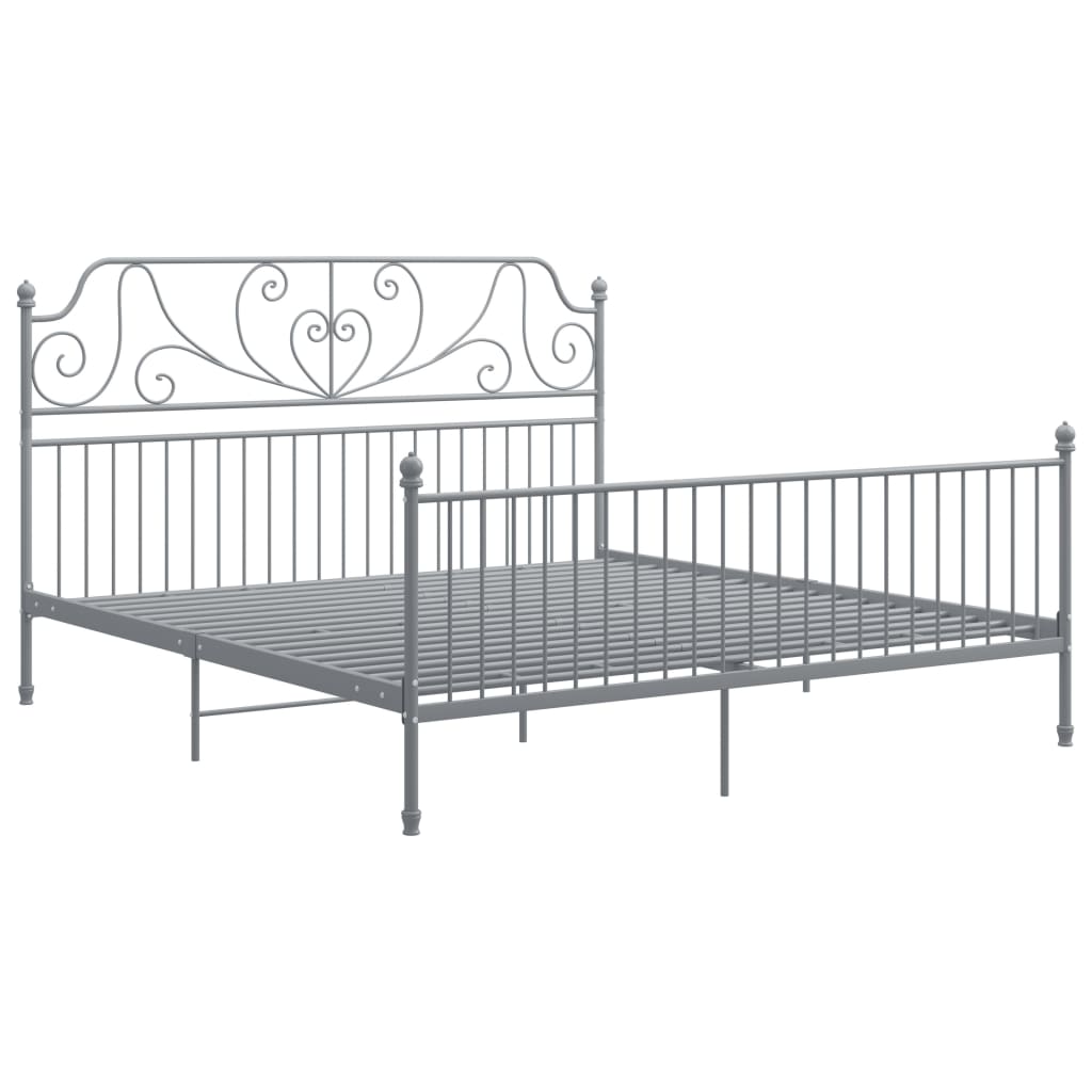 Bedframe Metaal 200 x 200 cm Grijs