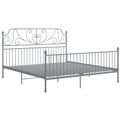Bedframe Metaal 200 x 200 cm Grijs