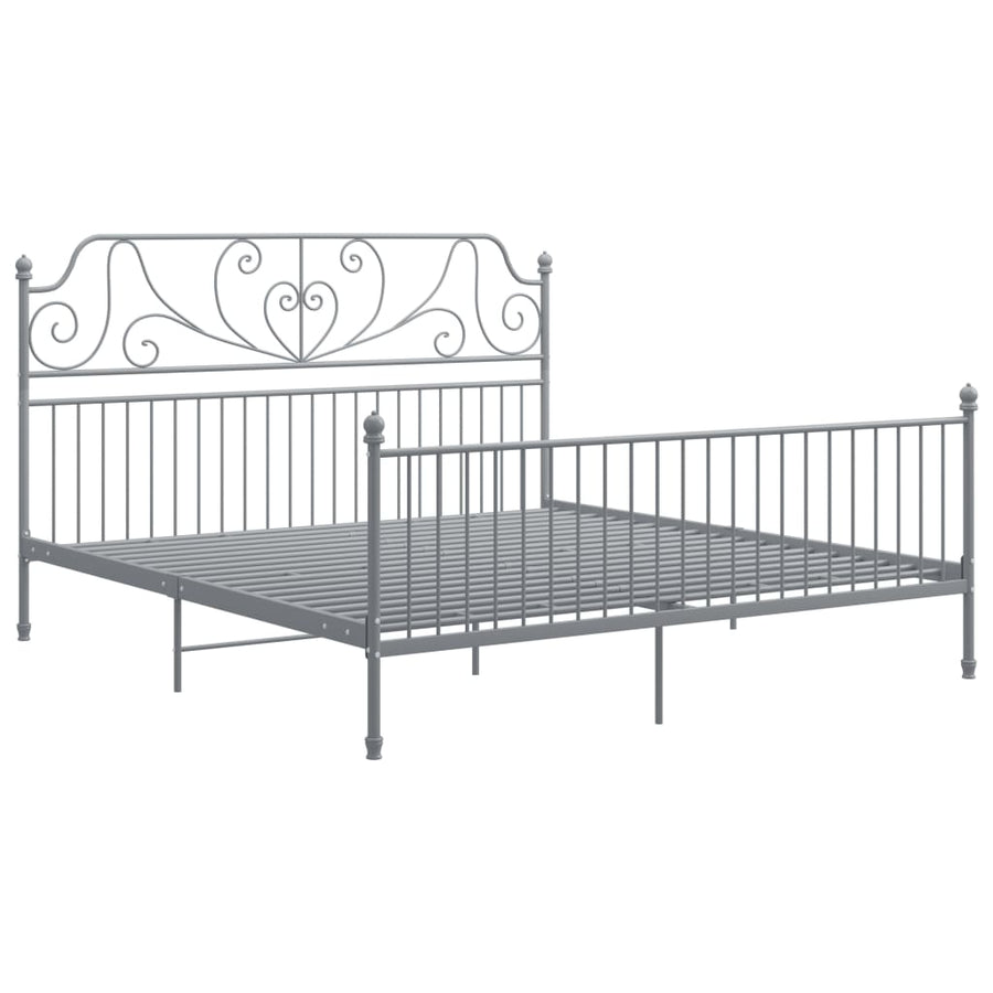 Bedframe Metaal 200 x 200 cm Grijs