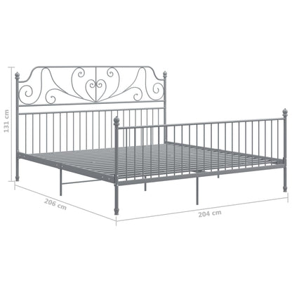 Bedframe Metaal 200 x 200 cm Grijs