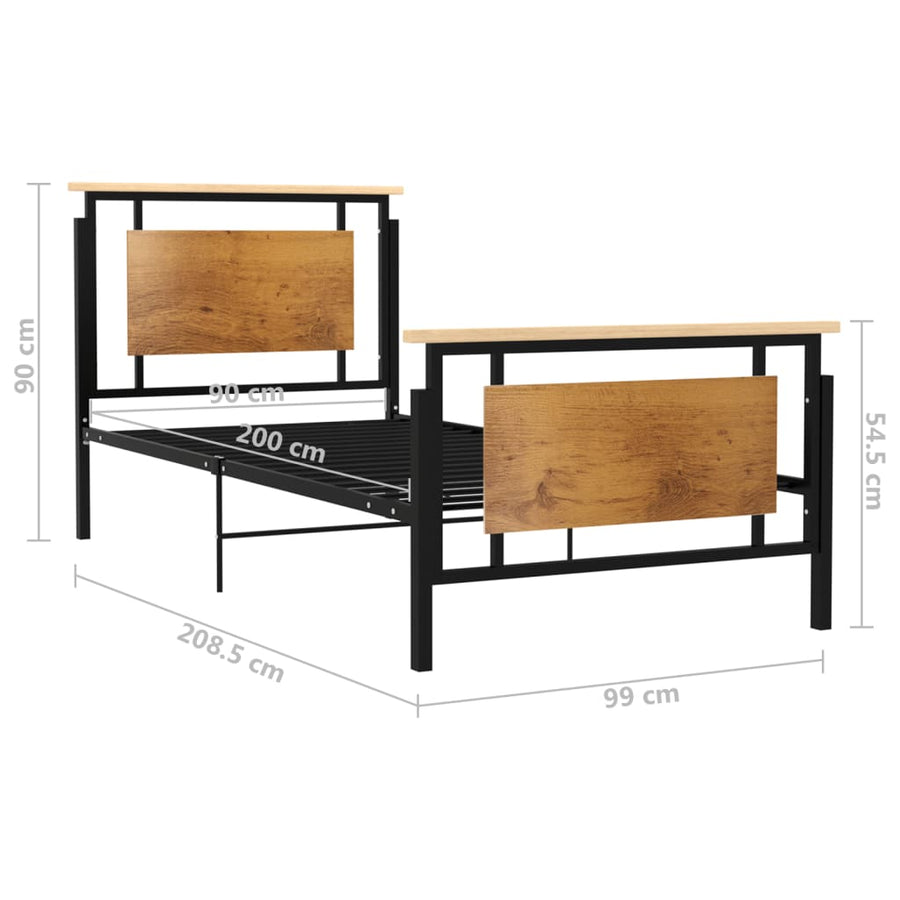 Bedframe Metaal 90 x 200 cm