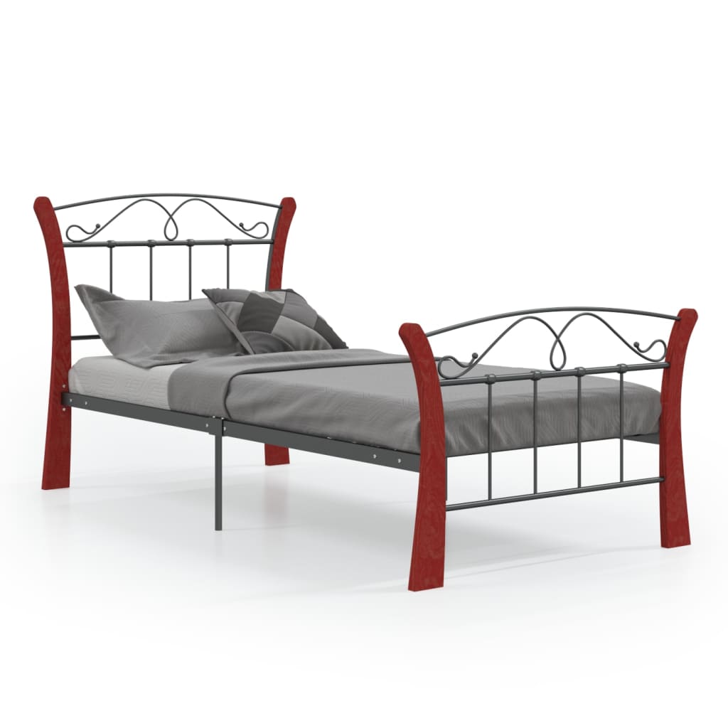 Bedframe Metaal Zwart 90X200 Cm