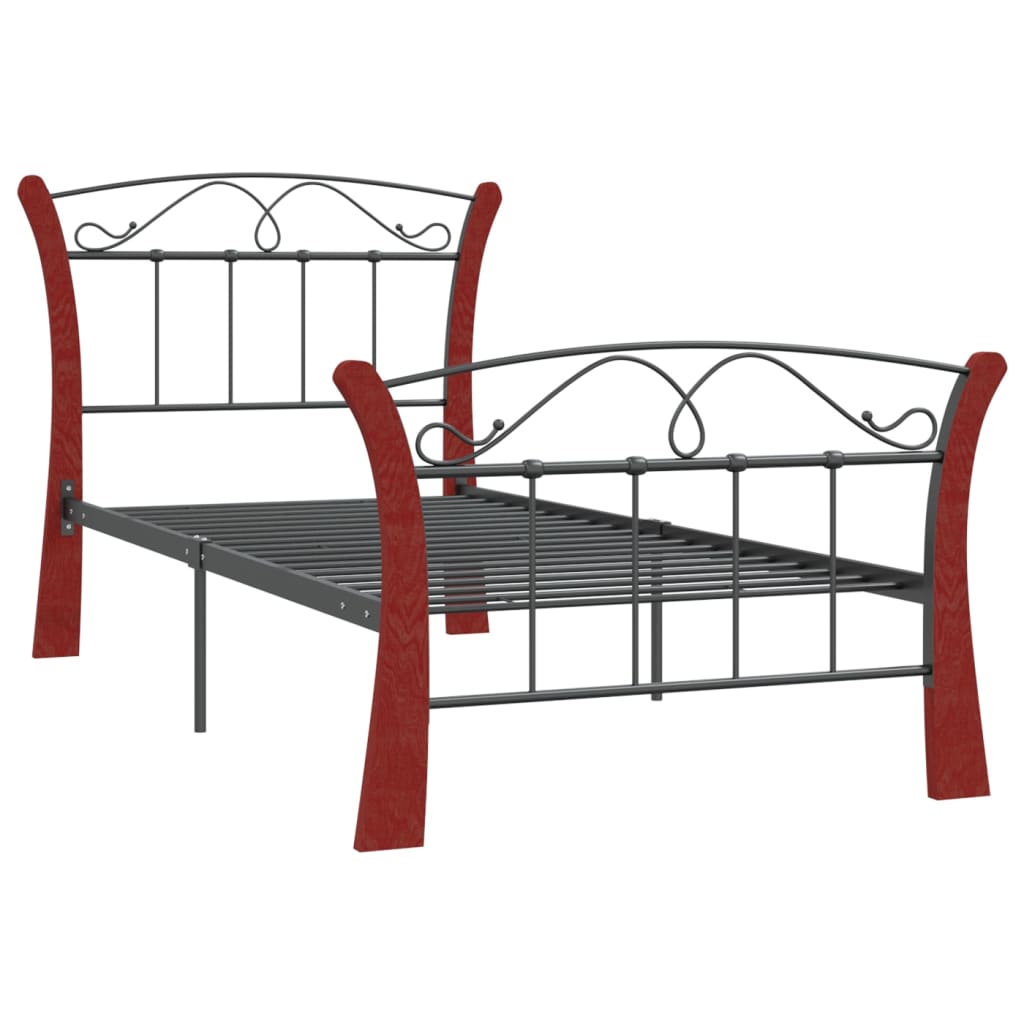 Bedframe Metaal Zwart 90X200 Cm