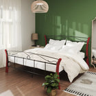 Bedframe metaal zwart 140x200 cm 140 x 200 cm black and dark wood