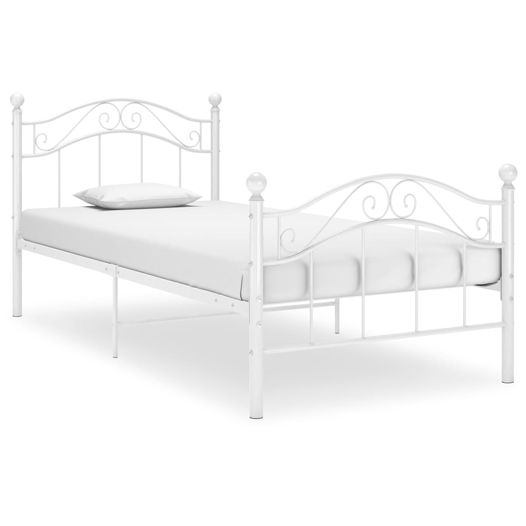 Bedframe Metaal 90 x 200 cm Wit