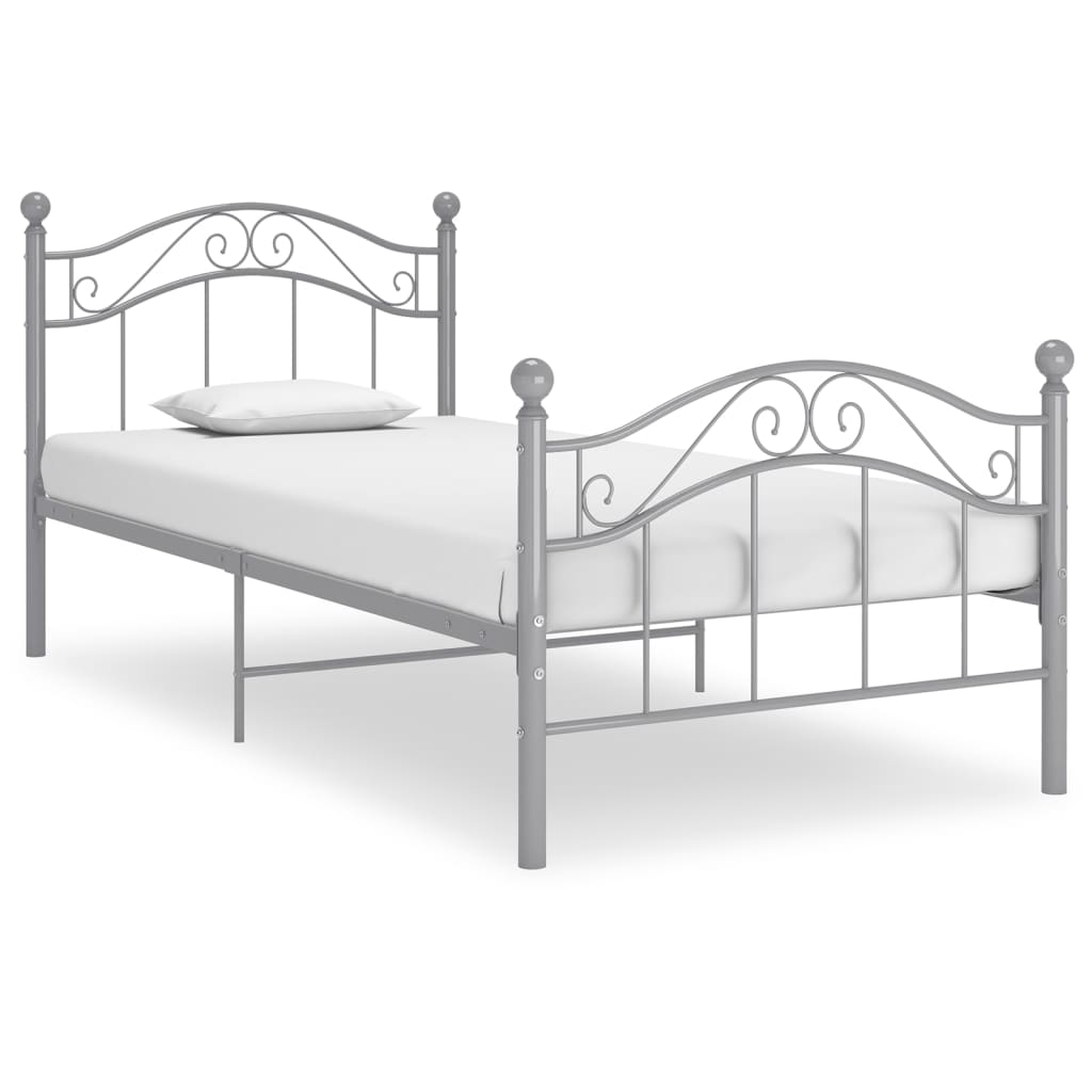 Bedframe Metaal 90 x 200 cm Grijs