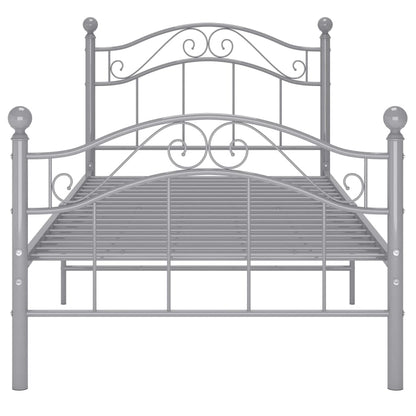 Bedframe metaal grijs 100x200 cm 100 x 200 cm Grijs