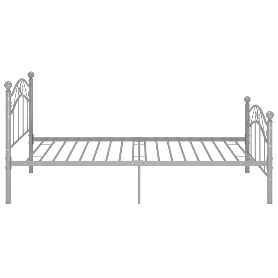Bedframe metaal grijs 100x200 cm 100 x 200 cm Grijs