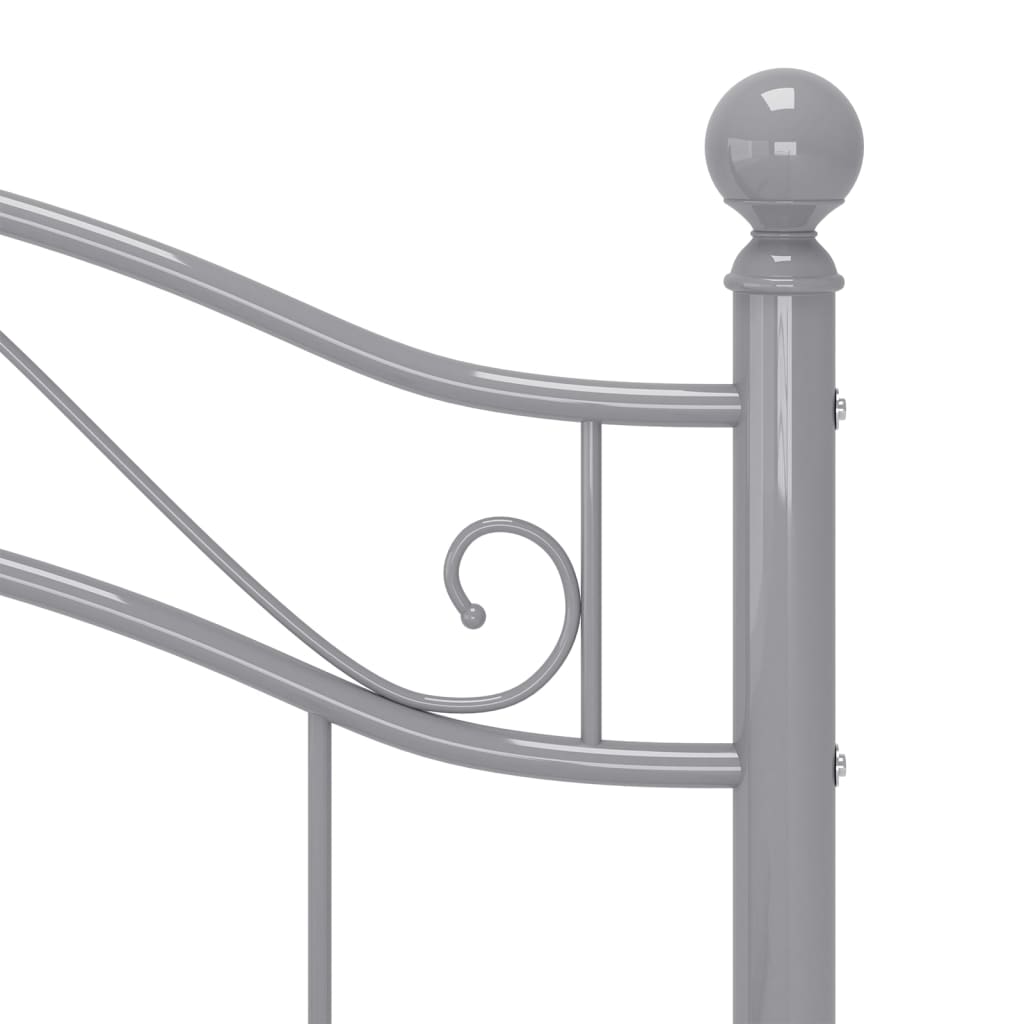 Bedframe metaal grijs 100x200 cm 100 x 200 cm Grijs