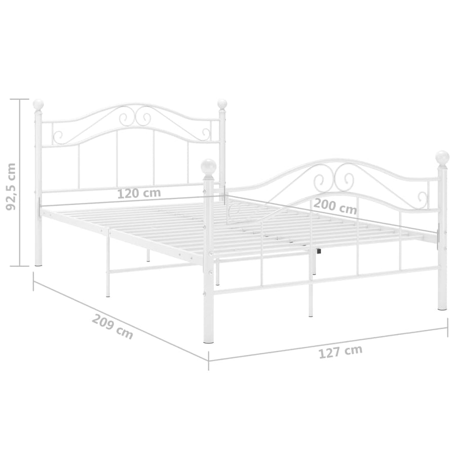 Bedframe Metaal 120 x 200 cm Wit
