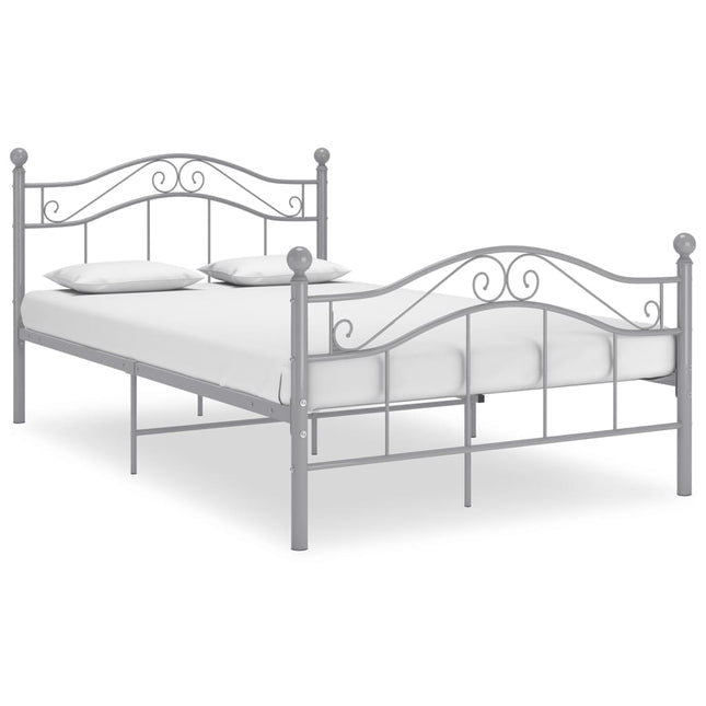 Bedframe metaal grijs 120x200 cm 120 x 200 cm Grijs