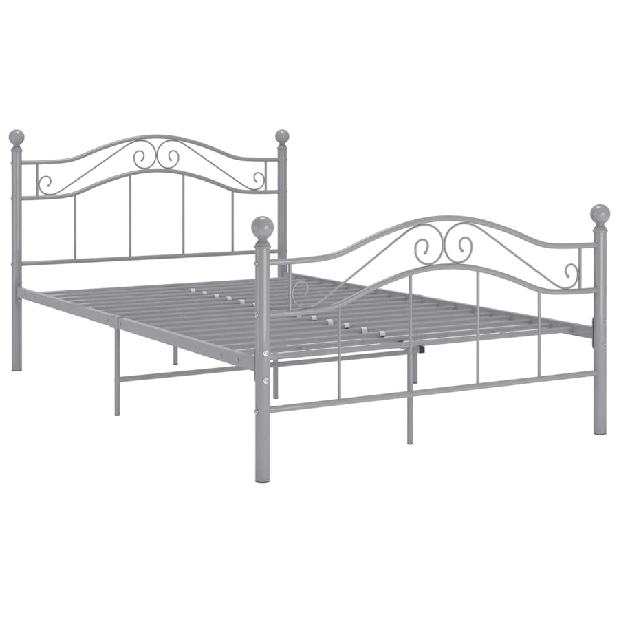 Bedframe metaal grijs 120x200 cm 120 x 200 cm Grijs