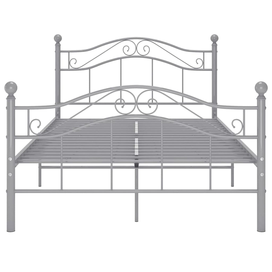 Bedframe metaal grijs 120x200 cm 120 x 200 cm Grijs