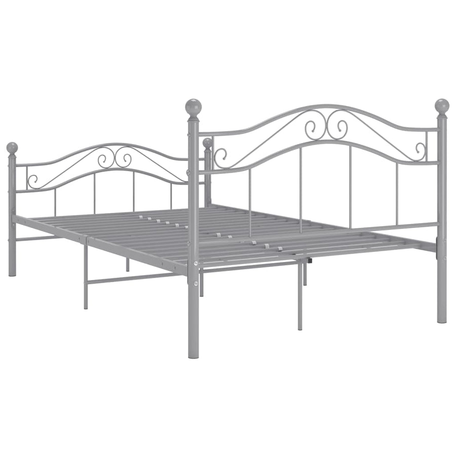 Bedframe metaal grijs 120x200 cm 120 x 200 cm Grijs