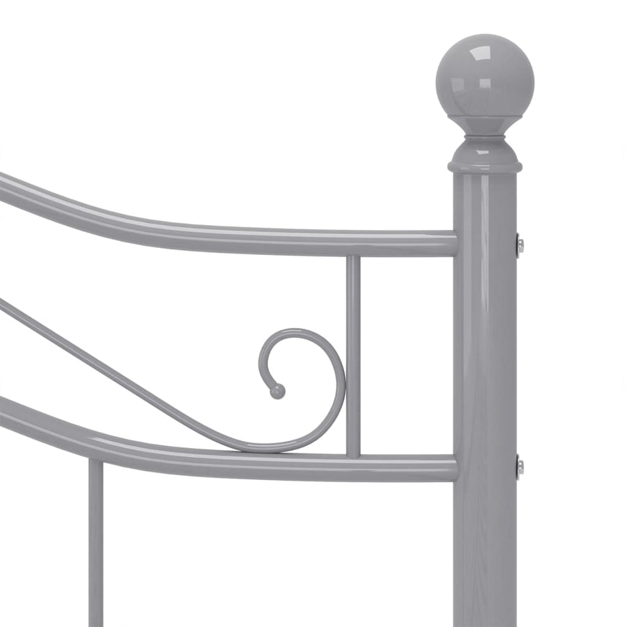 Bedframe metaal grijs 120x200 cm 120 x 200 cm Grijs