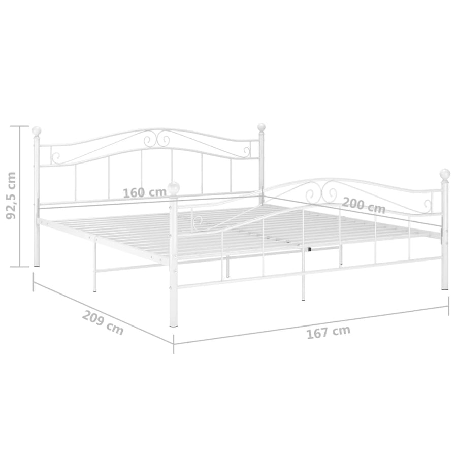 Bedframe Metaal 160 x 200 cm Wit